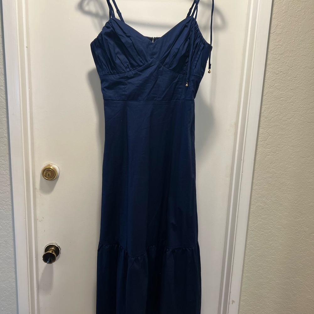 Joie Midi Navy Blue Strap Dress 10